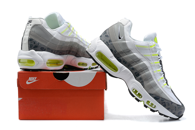 New Nike Air Max 95 White Grey Green Shoes